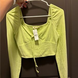 Lime Green Long Sleeve Women's Top